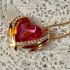 PRICE DROP💥18k White Rose Gold Plated Heart Pendant Necklace.